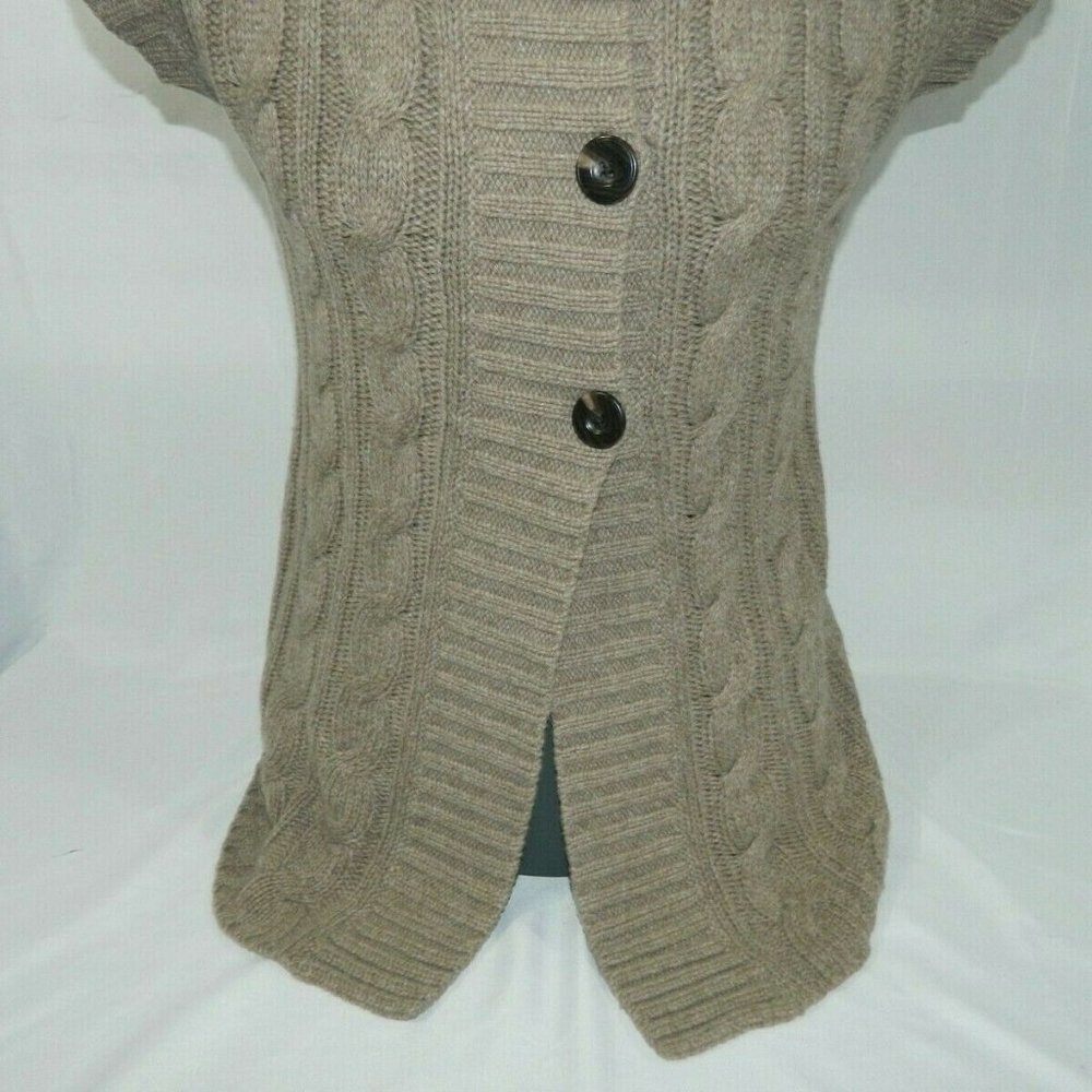 Eddie Bauer Knit Turtle neck Cardigan Sweater Short Sleeve Brown Womens XS - Picture 7 of 10